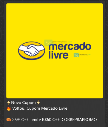 Comprovante de desconto Mercado Livre