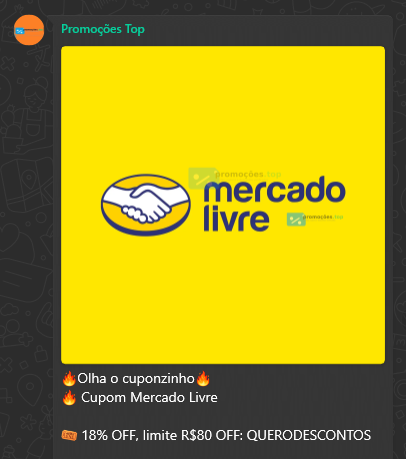 Cliente usando cupom no Mercado Livre