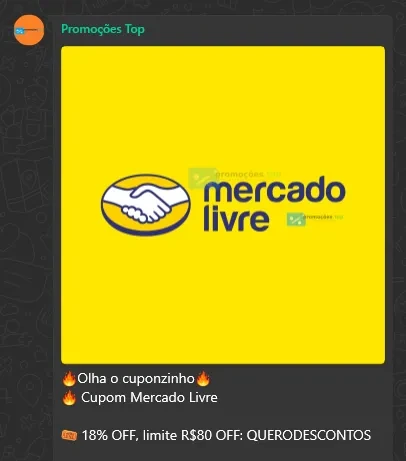 Cliente usando cupom no Mercado Livre