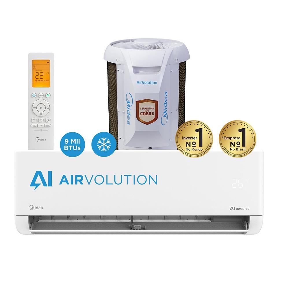 Ar Condicionado Split Midea Hi Wall Inverter AI AirVolution 12.000 BTU/h Frio Monofásico 42EFVCA12M5/38TAVCA12M5 220V