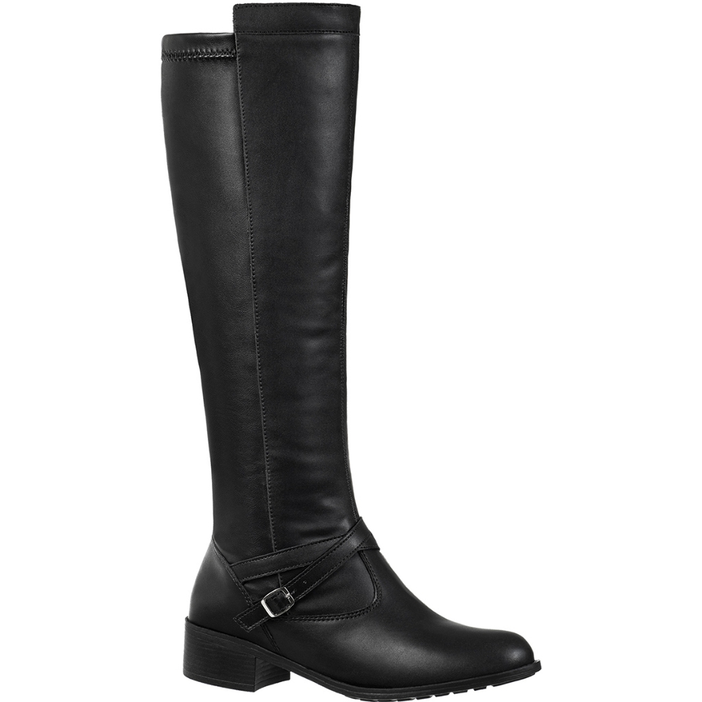Bota Feminina GiGiL Montaria Cano Longo Salto Baixo Grosso Stretch Confortável Moda