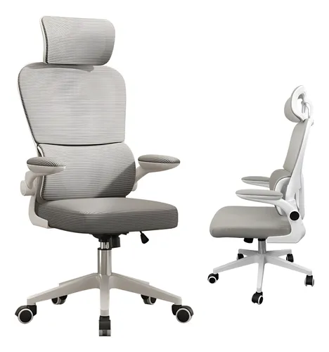 Cadeira Escritório Python Fly Ergonômica Branca Cinza Giratória XHOCB07