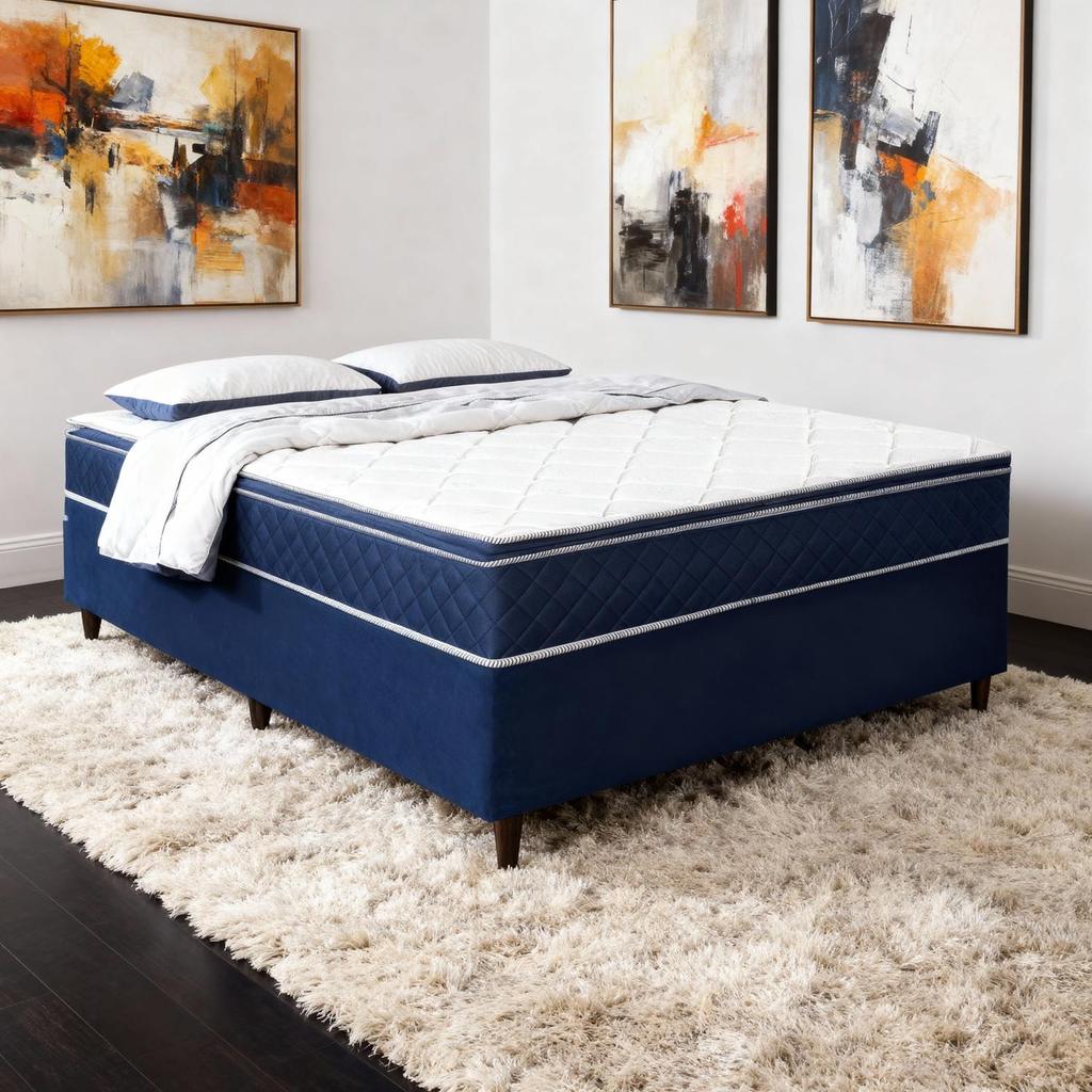 Colchão Casal D33 Magnus + Base 138x188x60 Bom Pastor