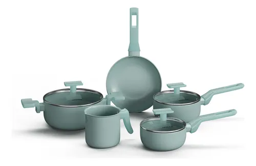 Jogo de Panelas Mimo Style Sartin Cook 5 Peças Cor Aquamint