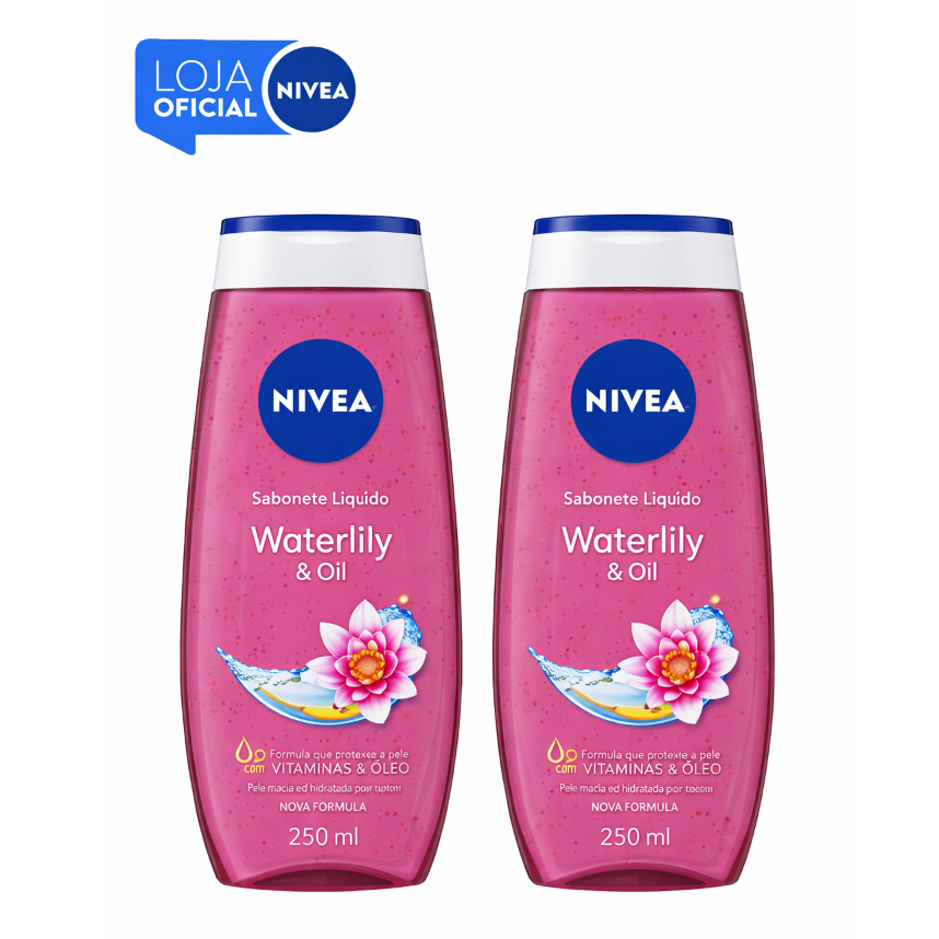 KIT NIVEA Sabonete Líquido Waterlily & Oil 250ml – 2 unidades BBB 26