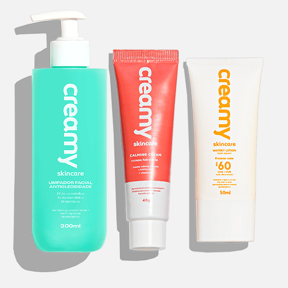 Kit Antioleosidade – Limpador Fiacial, Gel Creme Hidratante Facil Calming Cream, Protetor Solar FPS 60