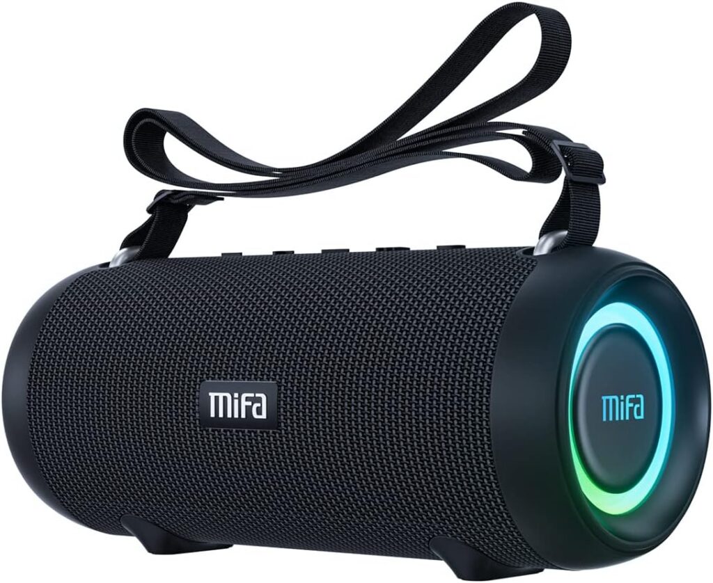 MIFA A90 Caixas de Som Portáteis Bluetooth, Alto-falante Bluetooth portátil IPX7 à prova d’água, 60W Bass, Emparelhamento estéreo sem fio, Mic embutido, Suporte Micro SD, USB, AUX-in, USB-C Charing