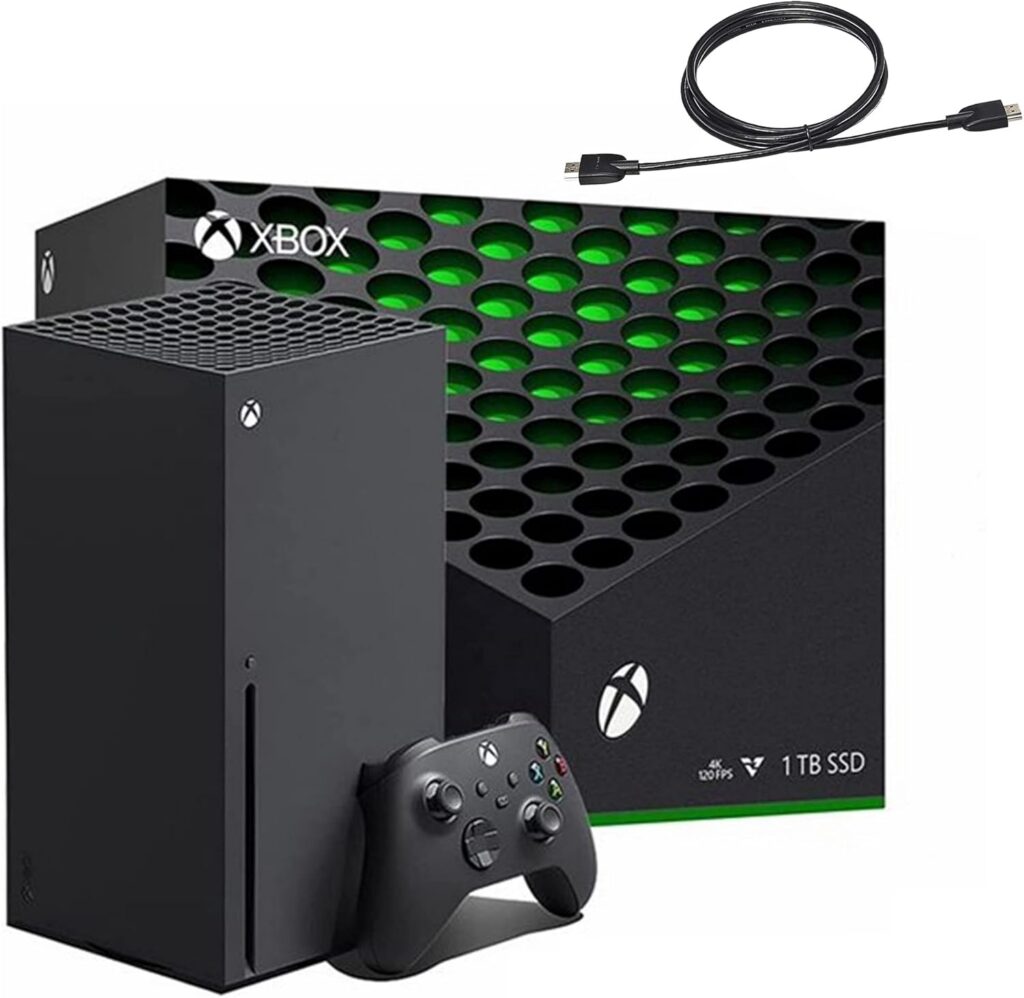 Microsoft Xbox Series X 1TB + 1 Controle Sem Fio – Compatível com Milhares de Jogos, Desempenho Ajustado, Jogos Verdadeiros 4K, Até 120 FPS – Cabo HDMI