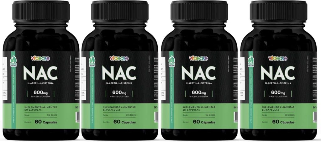 NAC 600mg – N-acetil-L-cisteína | 60 Cápsulas | Vitaease (30 Cápsulas)