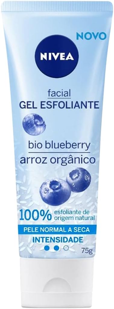 NIVEA Gel Esfoliante Facial Refrescante 75ml – Limpeza profunda e estimulação da renovação celular, contém as vitaminas E e B5, remove as células mortas sem causar irritação