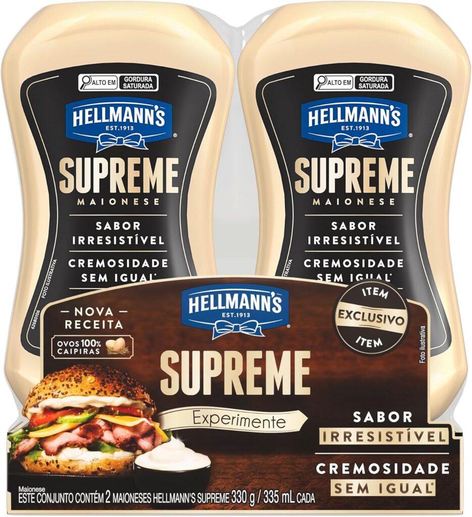 Pack Maionese Hellmann’s Supreme Squeeze 330g 2 unidades (Embalagem pode variar)