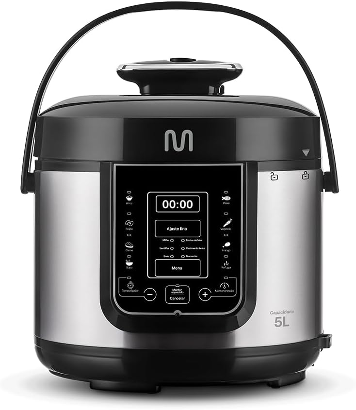 Panela de Pressão Elétrica 5L com Painel Digital e Função de Manter Aquecido, 127V 900W Inox Multi – GO085