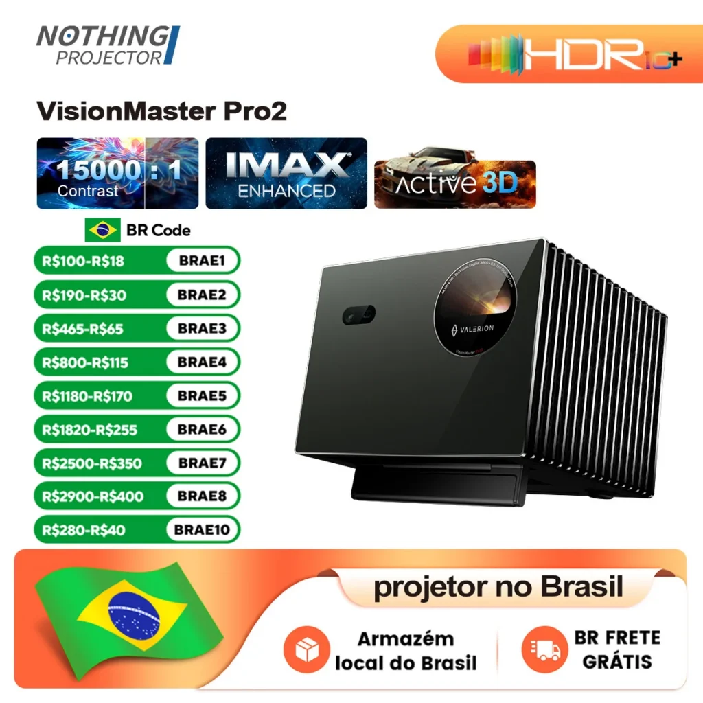 Projetor Valerion VisionMaster Pro2 3000 ISO Lm RGB com Zoom Óptico Triplo, Suporte 4K e 3D, Smart, de Alta Qualidade para Home Theater – AliExpress 44