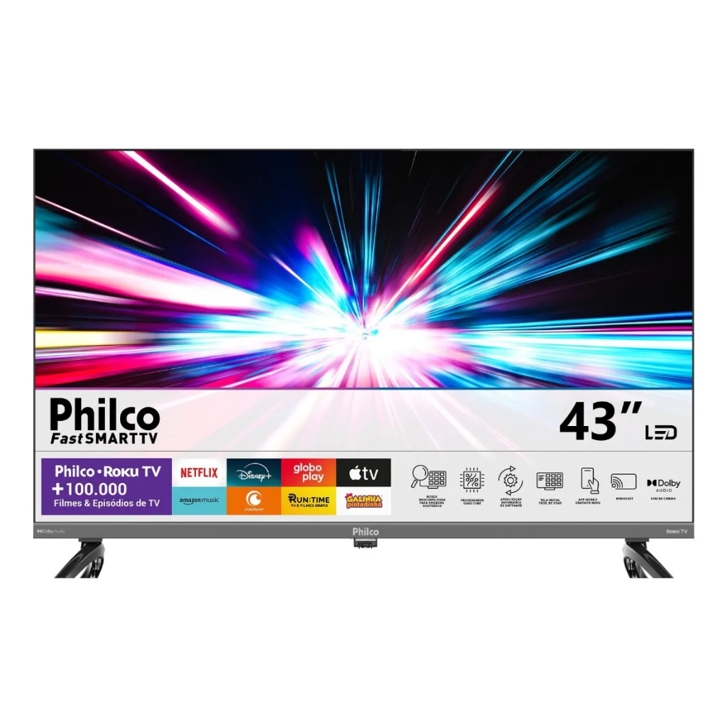 Smart TV Philco 43″ P23KRA Roku TV Full HD 3 HDMI Dolby Audio