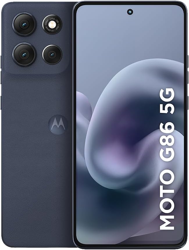 Smartphone Motorola Moto g86 5G – 256GB 24GB (8GB RAM+16GB Ram Boost) Tela 1.5K pOLED, 50MP Sony camera OIS Moto AI, videos em 4K, IP68 + IP69 – Grafite