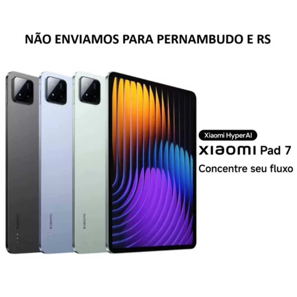 Tablet Xiaomi Pad 7 256GB/8GB Ram de 11.2″ 13MP/8MP – Cinza Original, Lacrado. Dolby Vision