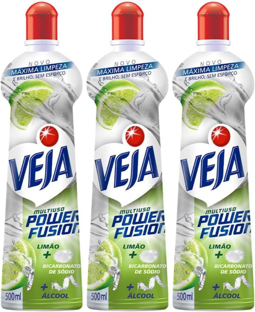 Veja Power Fusion Limpador Multiuso Limão com 3 Unidades de 500ml cada