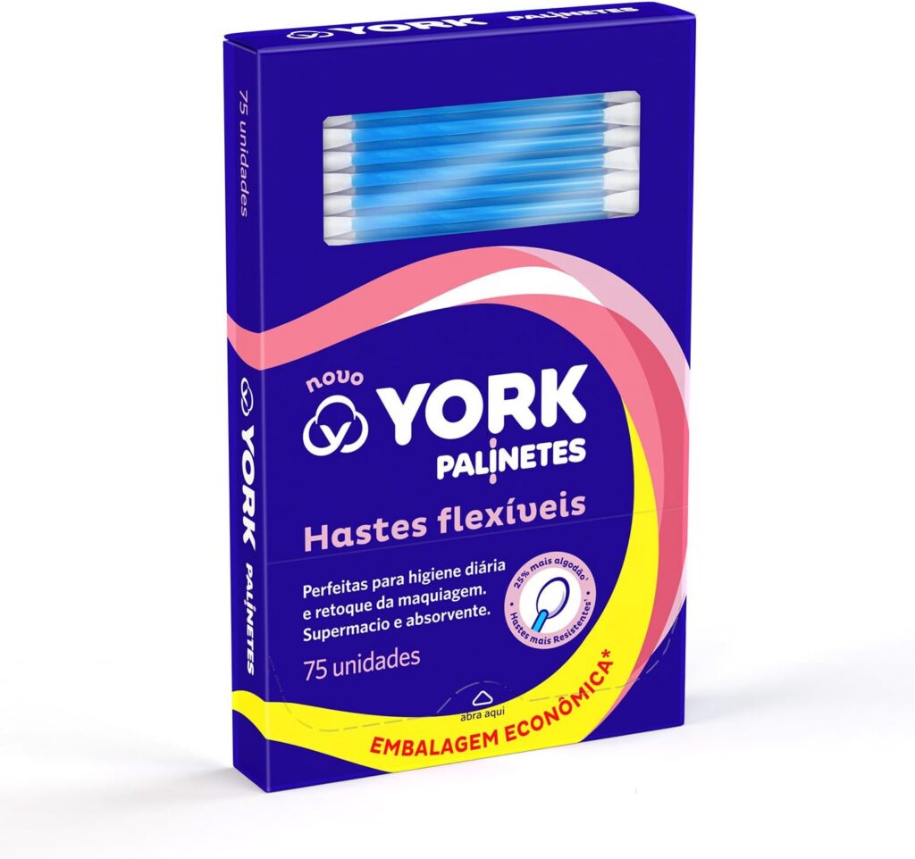 York Hastes Flexíveis De Algodão Palinetes 75 Unidades