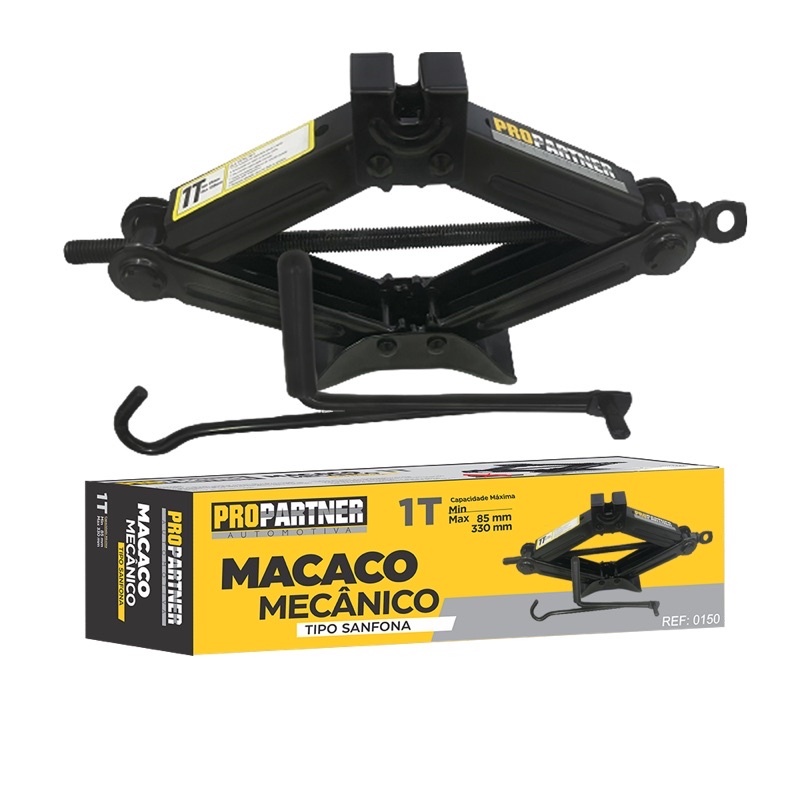 Macaco Sanfona 1000kg Universal 1 Tonelada Para Carro Reforçado Mecânico 1t